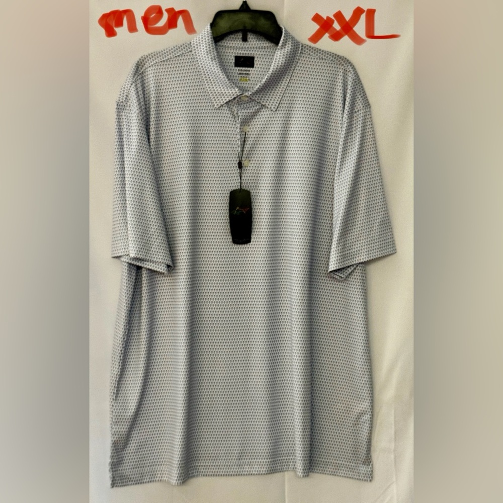 Greg Norman Collection Men's Blue Pattern Polo